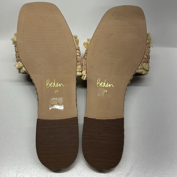 Boden Slides Sandals Mules Slip On Shoes Rafia Straw Cream Natural Size 39 US 9 - Picture 6 of 7